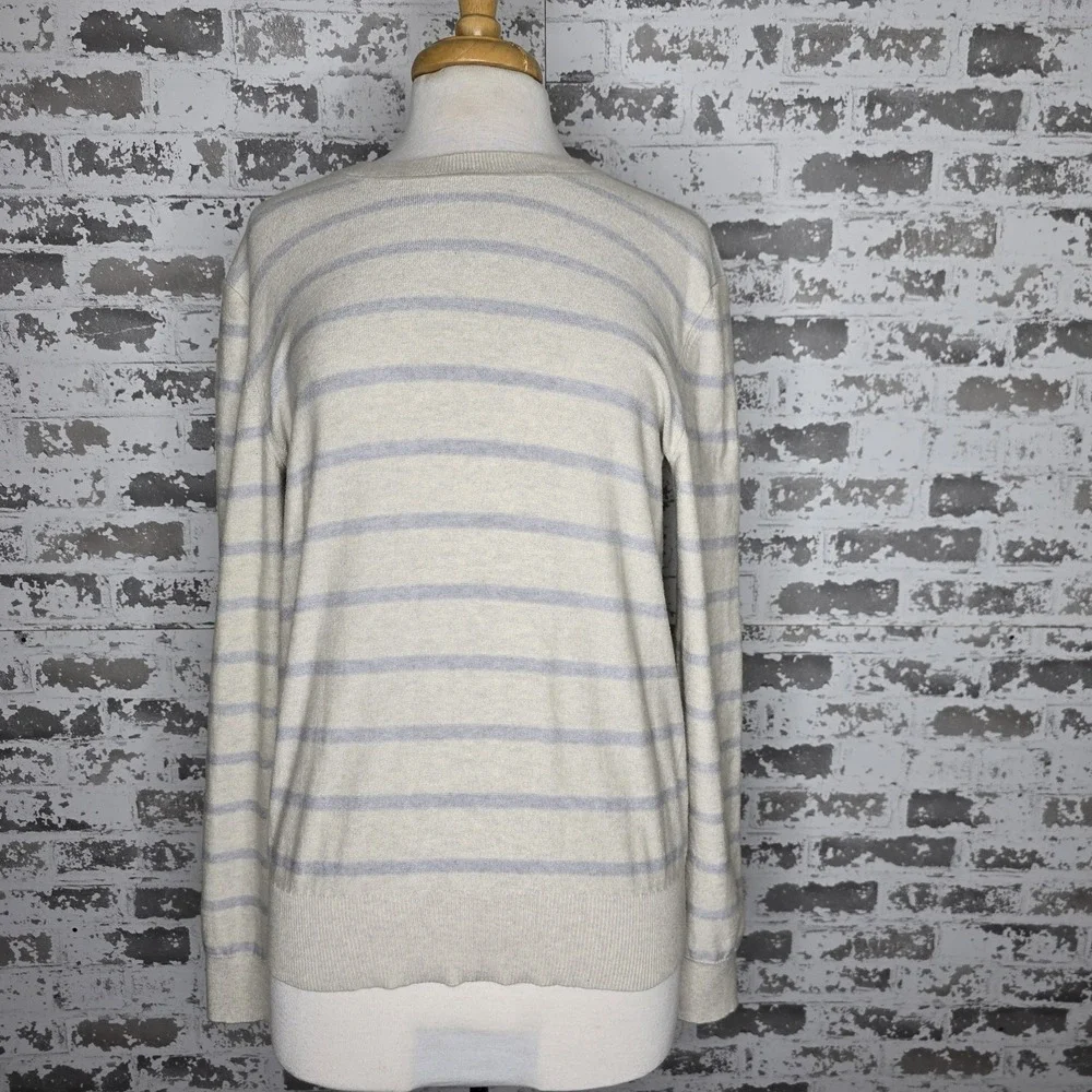 Banana Republic Sweater Mens Size Small Pima Cotton Cashmere Striped‎ Crewneck